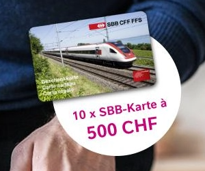 Wettbewerb: SBB-Gutschein à 500.- gewinnen