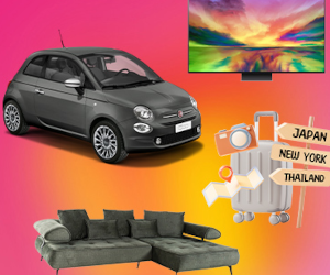 Wettbewerb: Fiat 500, TV, Ecksofa oder Reisegutschein gewinnen