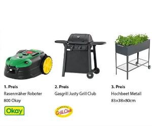Wettbewerb: Okay Rasenmäher-Roboter, Gasgrill oder Hochbeet von Landi gewinnen