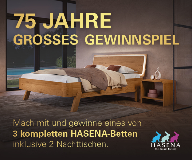 Wettbewerb: HASENA Bett und Nachttisch nach Wahl gewinnen